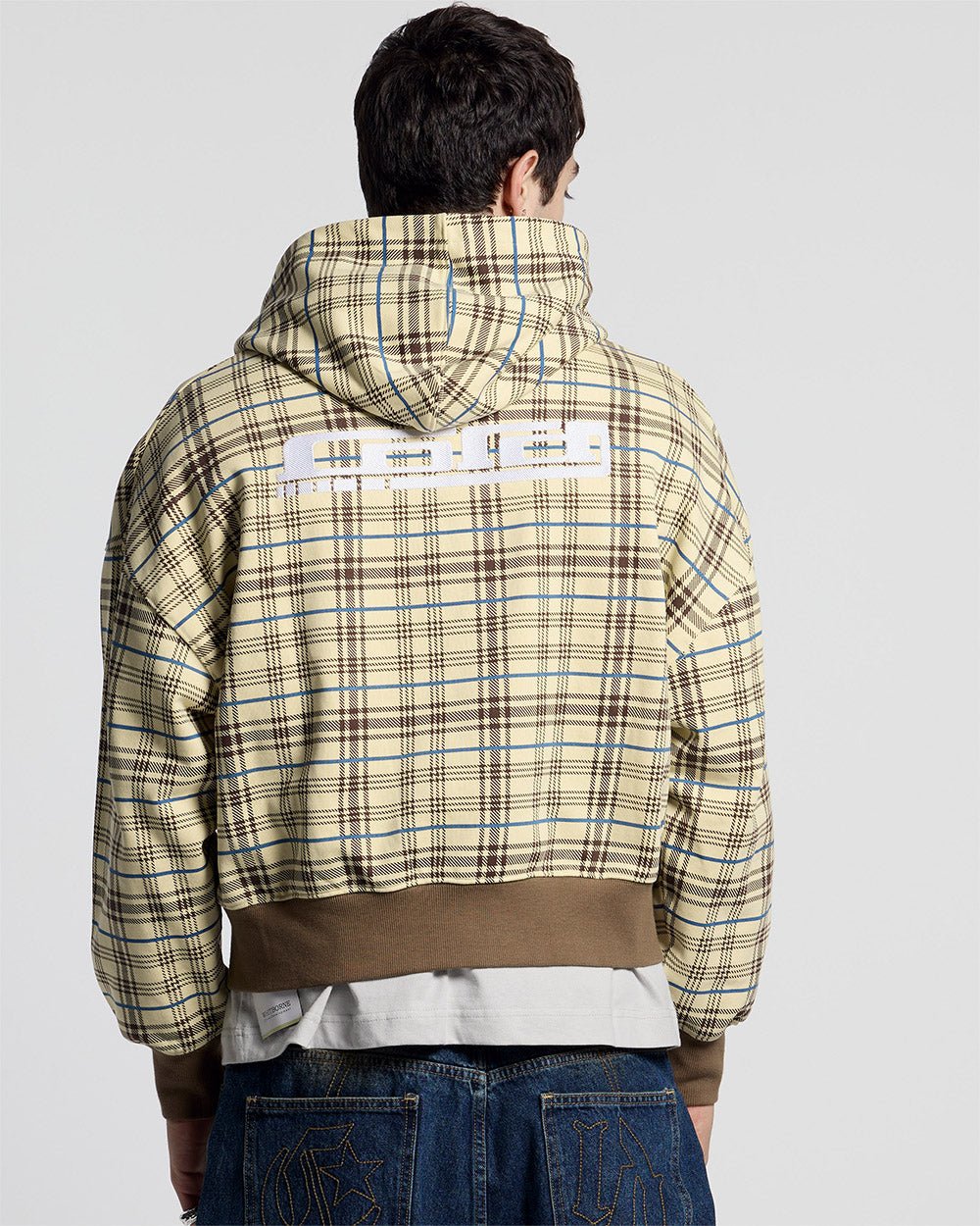 GRID ZIP HOODIE YELLOW & BROWN - Cold Culture