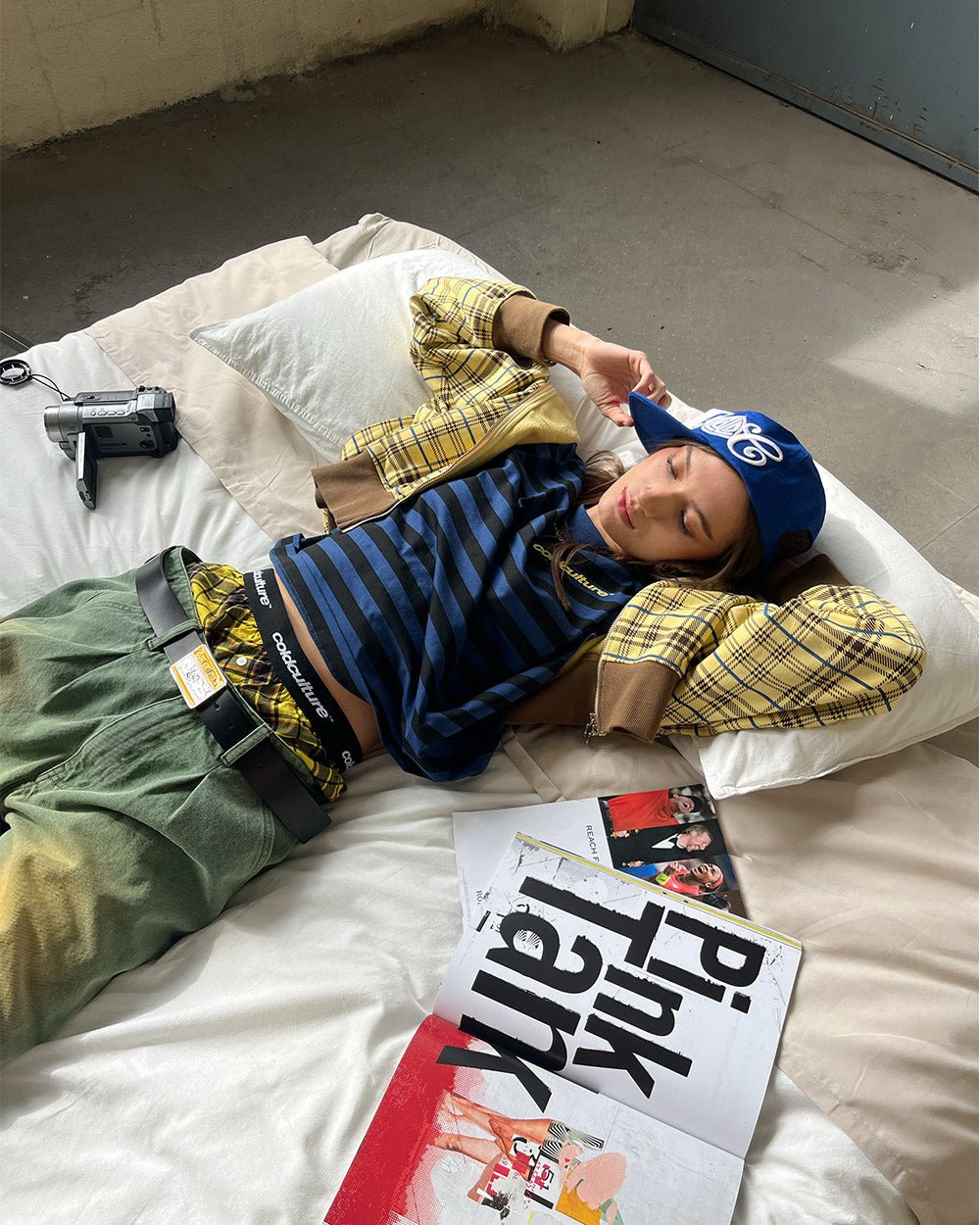 GRID ZIP HOODIE YELLOW & BROWN - Cold Culture