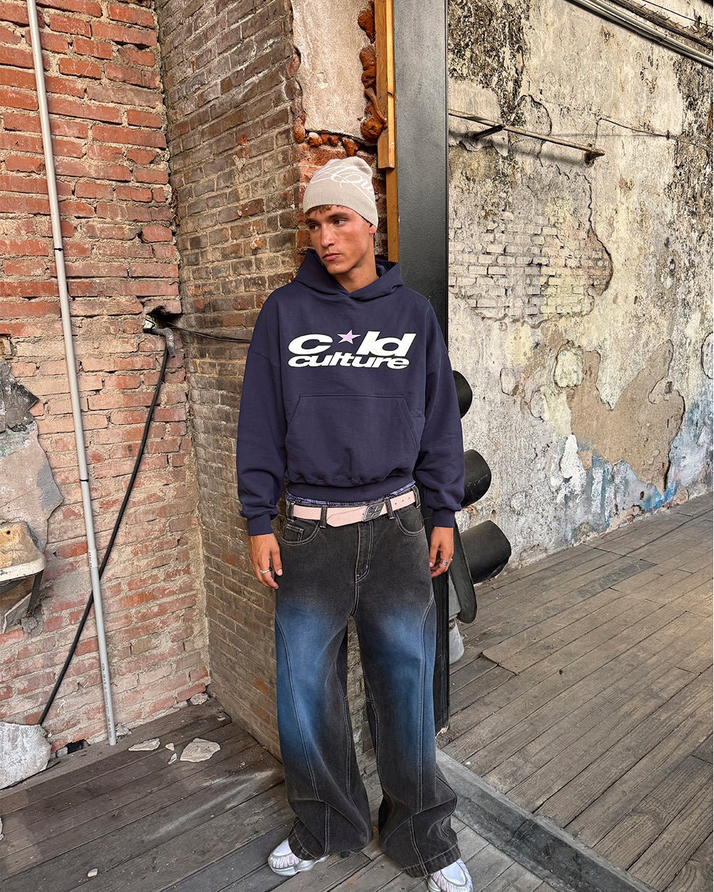 HARPER HOODIE OFF BLUE - COLD CULTURE