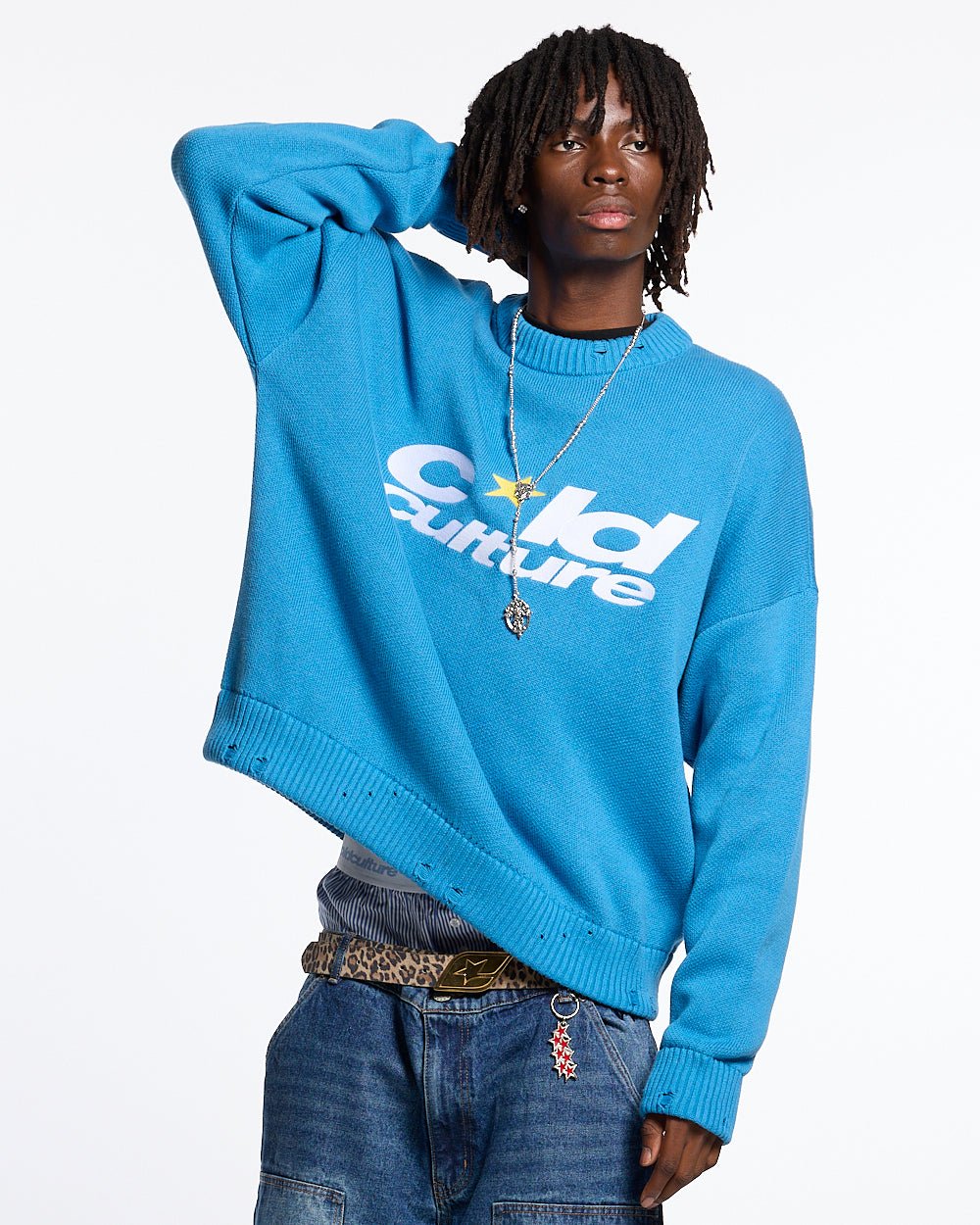 HARPER KNIT BLUE & WHITE - COLD CULTURE