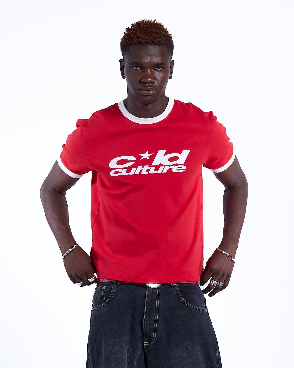 HARPER TEE RED AND WHITE - COLD CULTURE #man