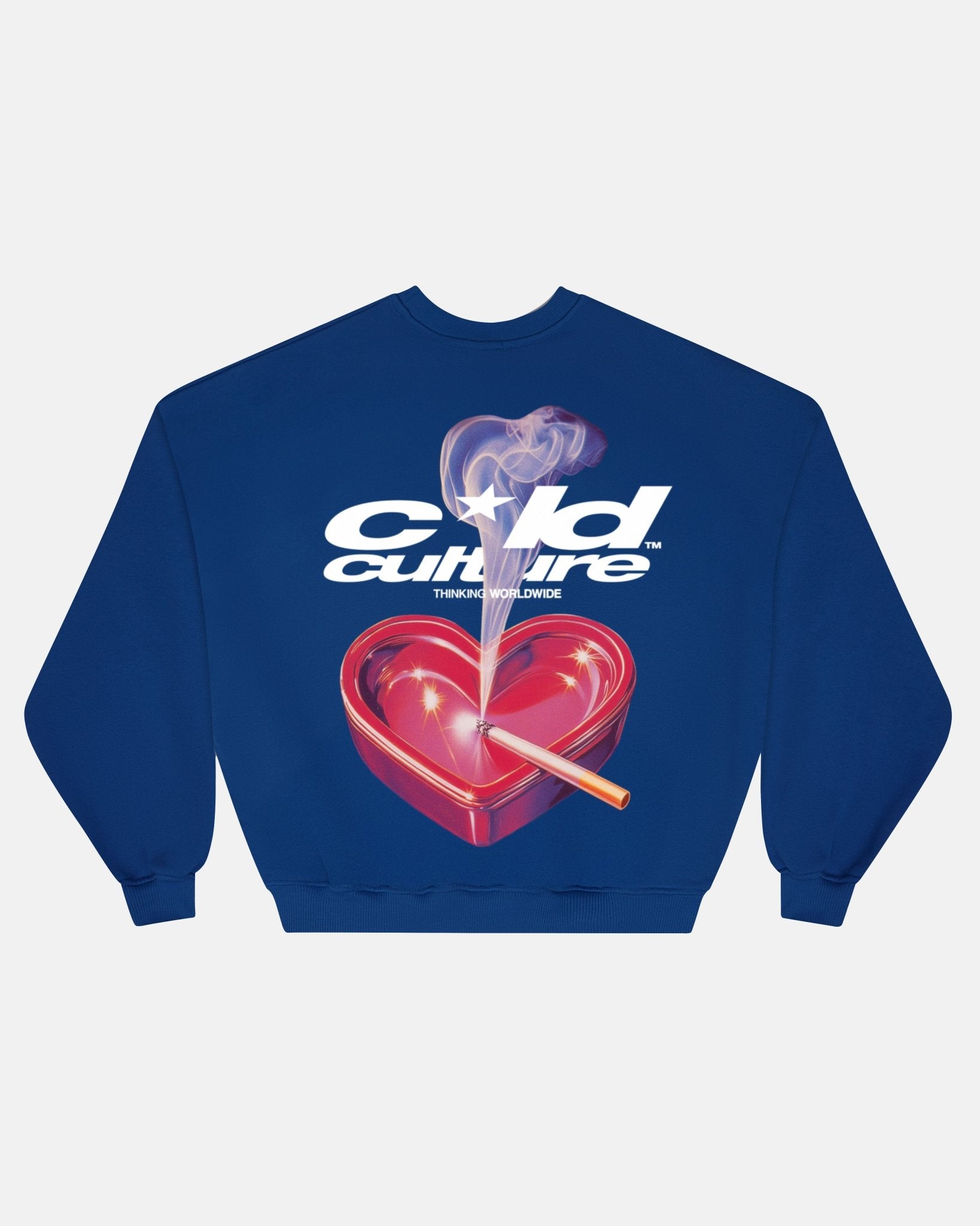 HEART ASHTRAY CREWNECK DARK BLUE - COLD CULTURE
