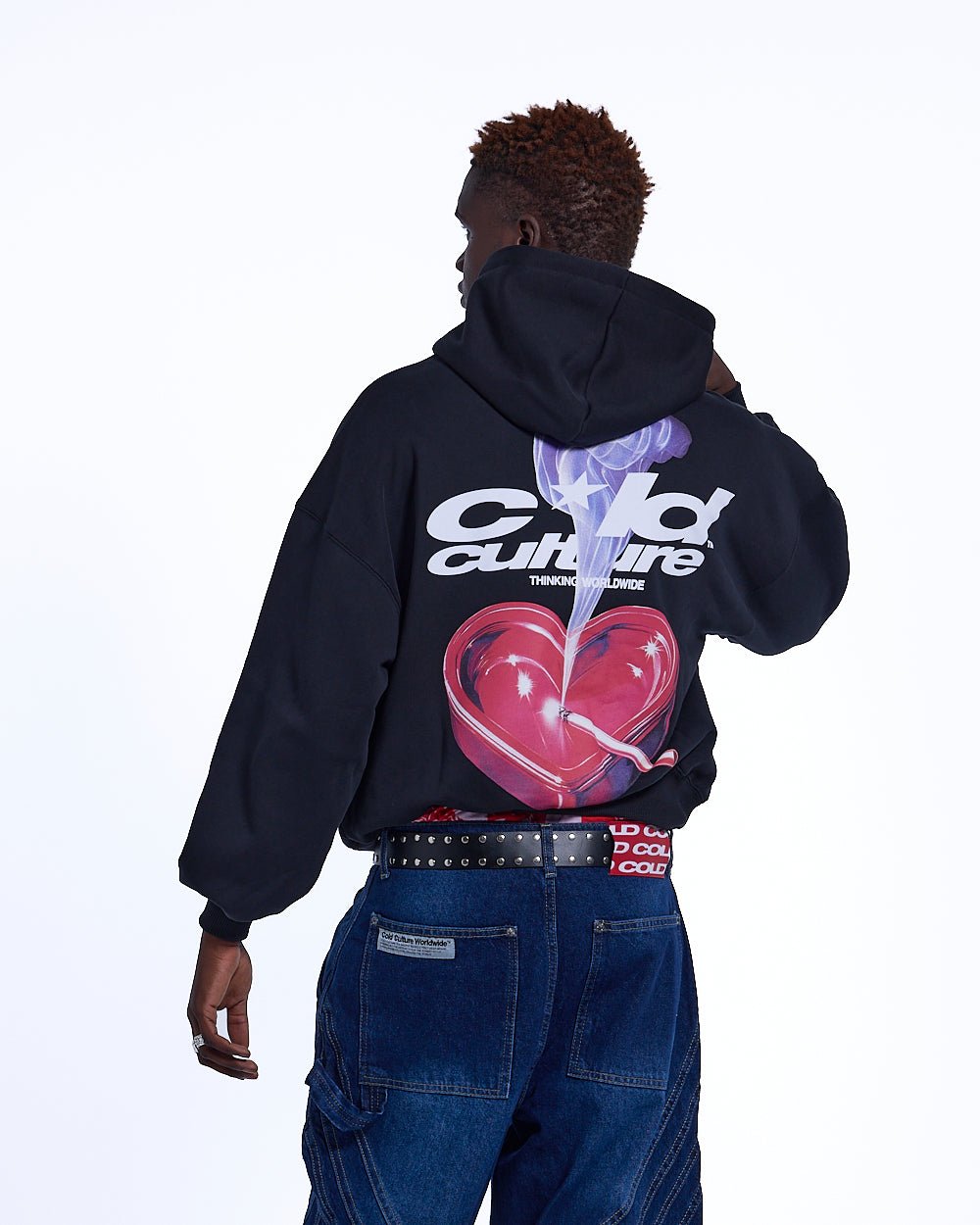 HEART ASHTRAY HOODIE BLACK - COLD CULTURE #man