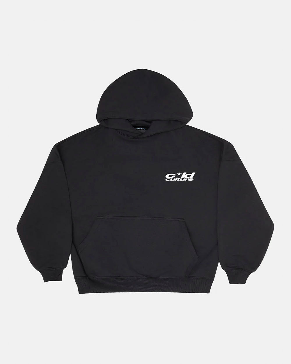 HEART ASHTRAY HOODIE BLACK - black graphic print hoodie, front view - Cold Culture #packshot