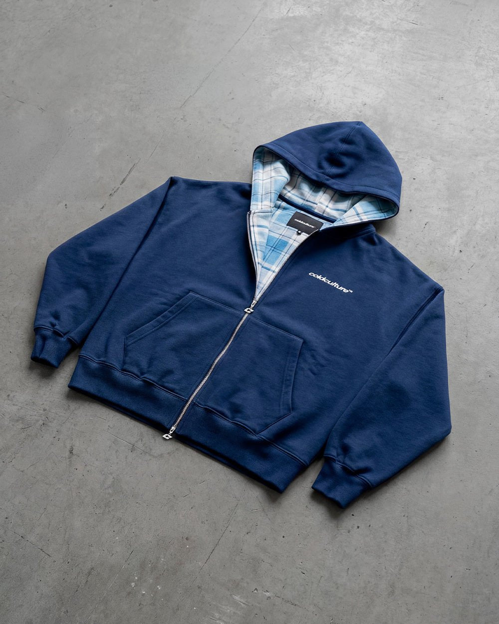 HIDE AND SEEK ZIP HOODIE NAVY - Cold Culture