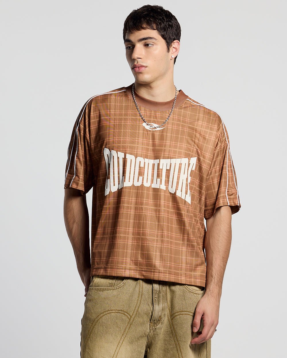 HIGHLANDS PLAID TEE BEIGE - Cold Culture #man