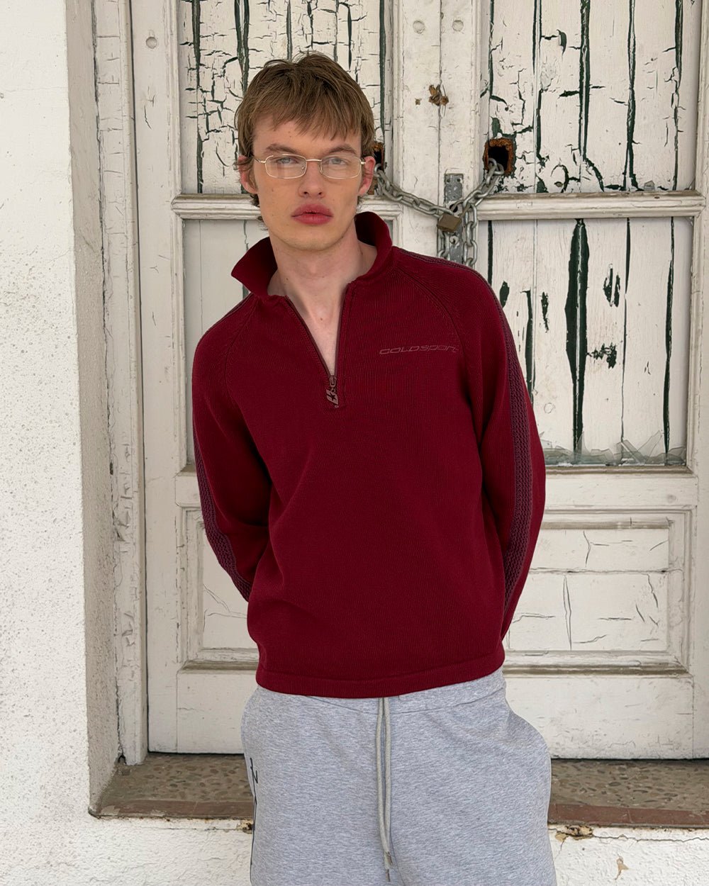 HIGHWAY QUARTER ZIP KNIT BURGUNDY - Cold Culture