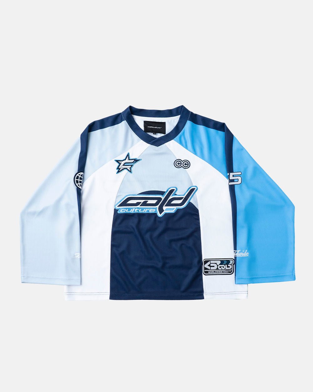 HOCKEY PLAYER LONGSLEEVE TEE NAVY/GLOSS BLUE - COLD CULTURE
