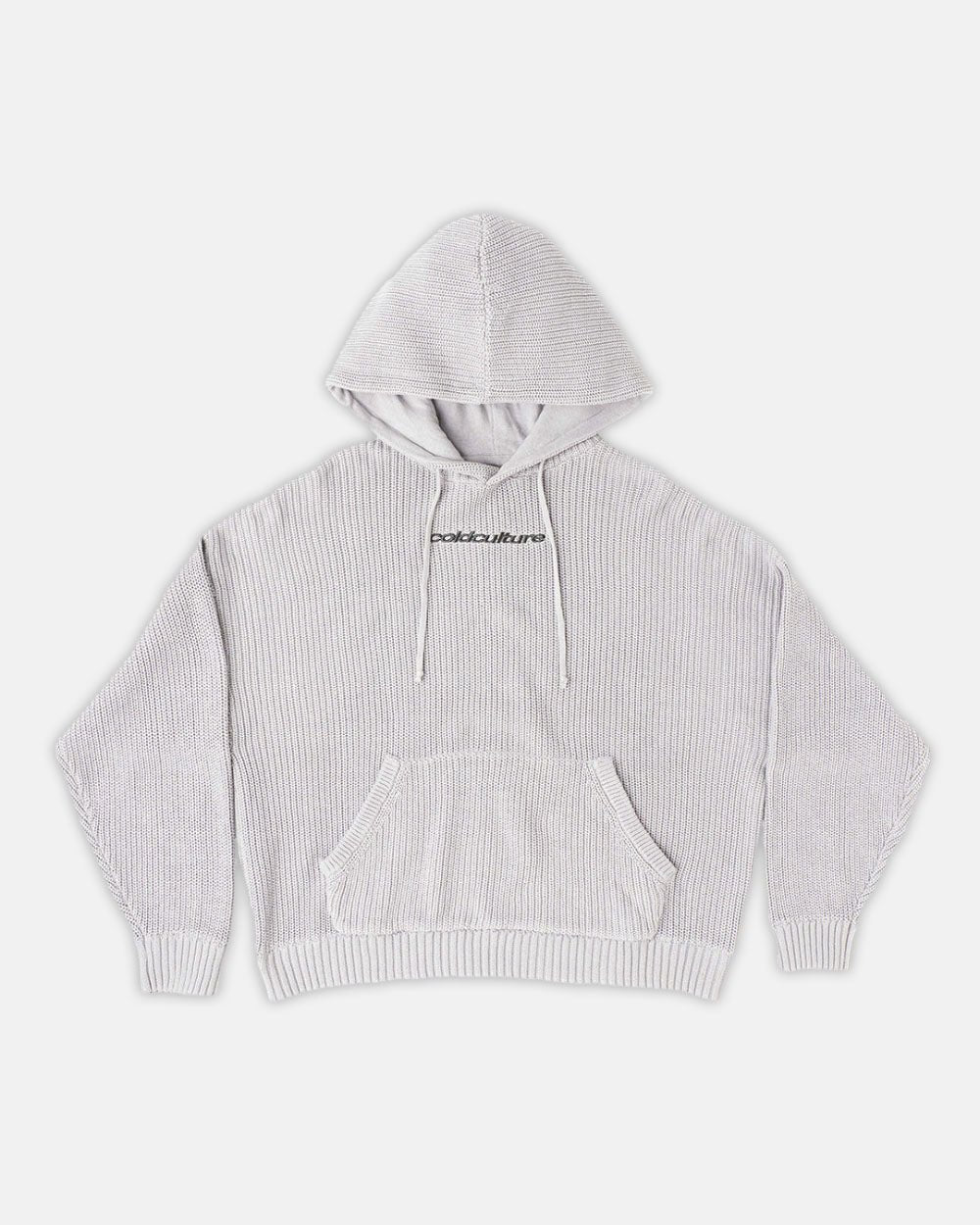 HORSE KNITTED HOODIE PEARL GREY - COLD CULTURE