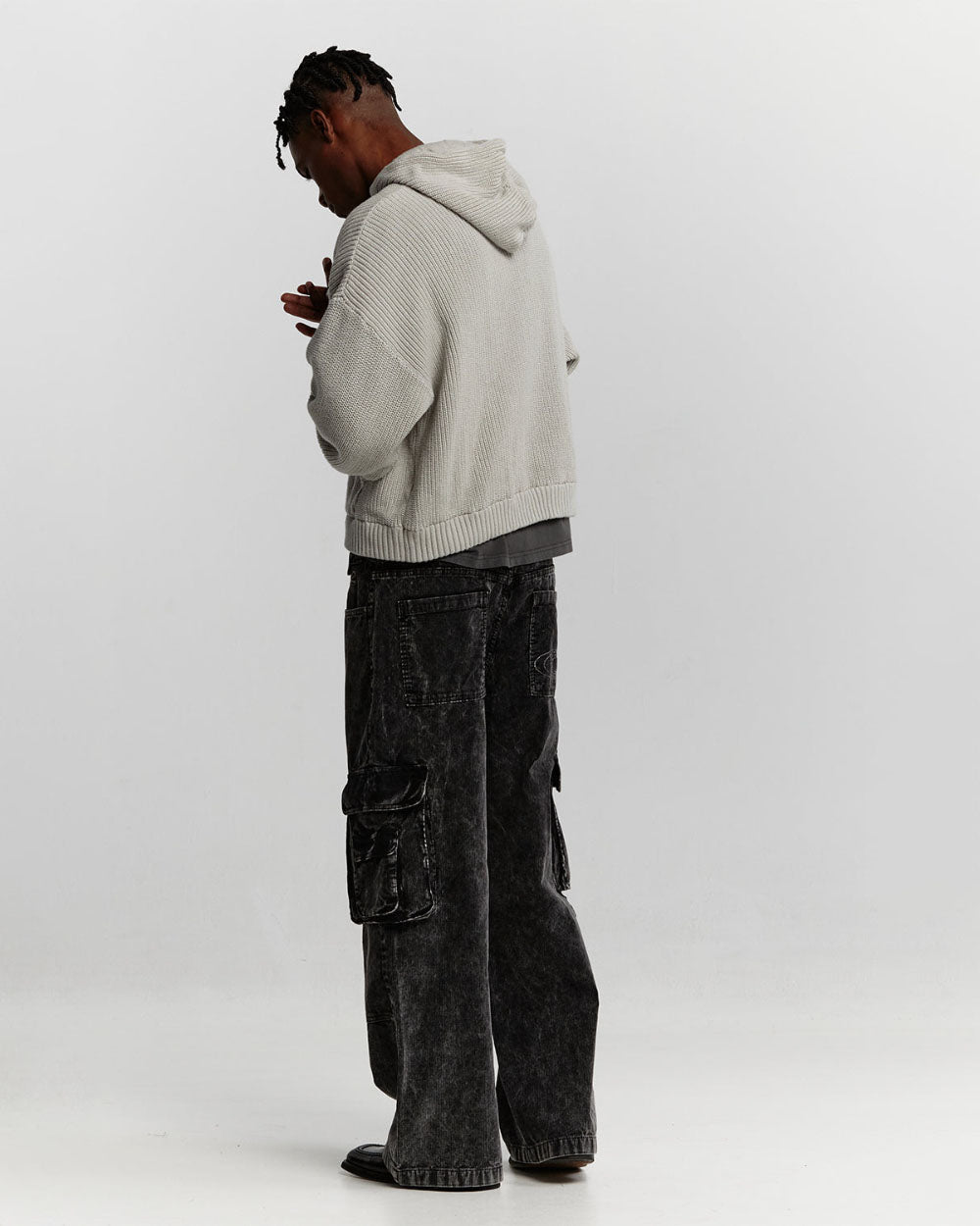 HORSE KNITTED HOODIE PEARL GREY - COLD CULTURE