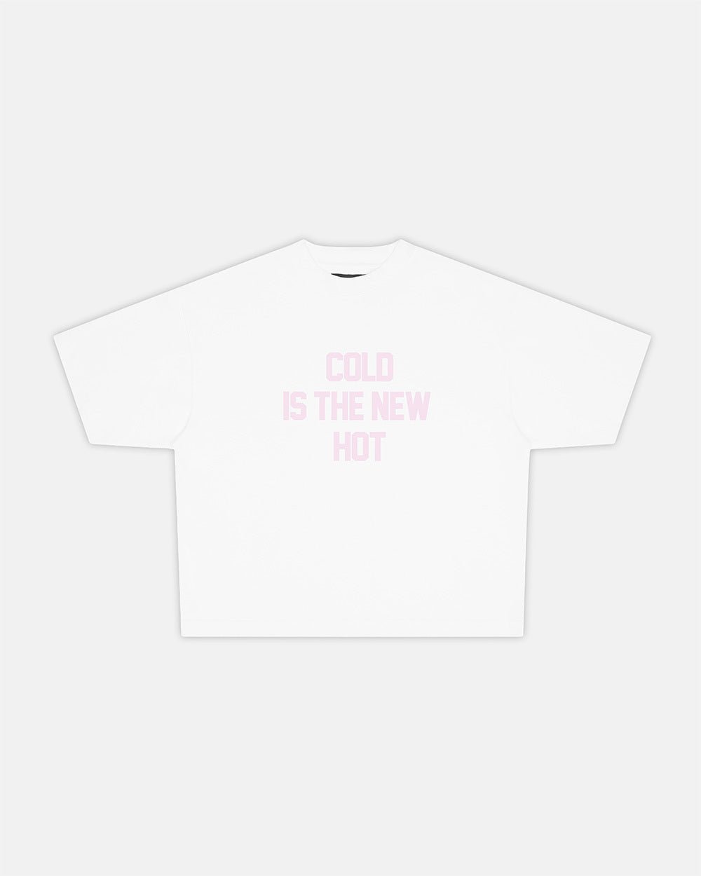 HOT TEE WHITE - white slogan print tee, front view - Cold Culture