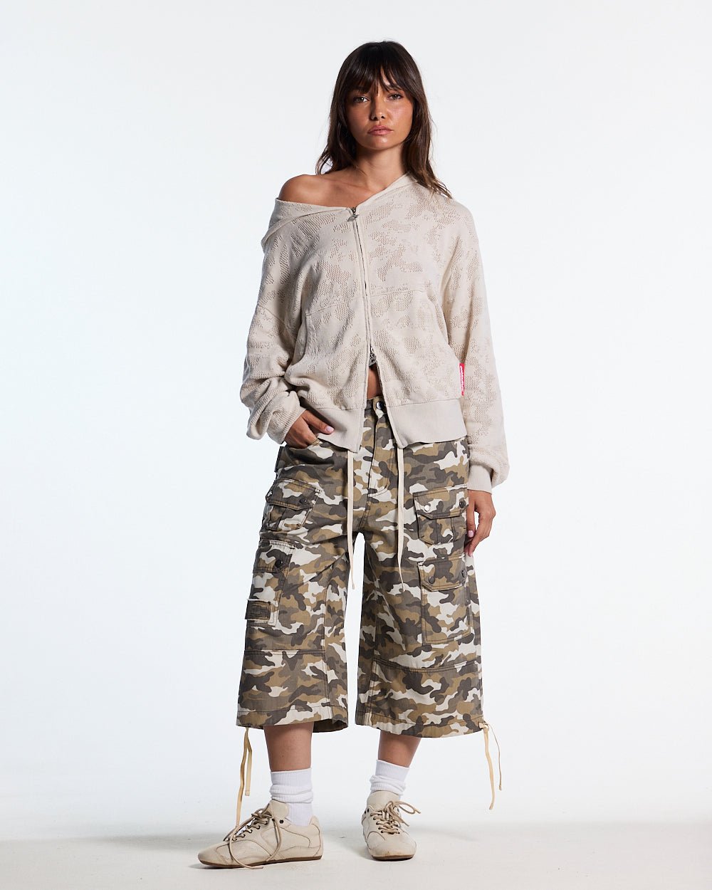 HURRACAINE ZIP KNIT WHITE - Cold Culture #woman