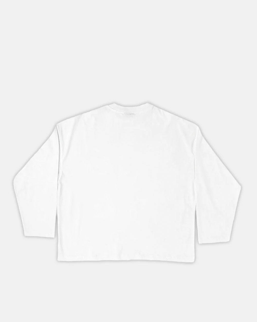 IM TOO COLD LONGSLEEVE TEE WHITE - white slogan print longsleeve tee, back view - Cold Culture #packshot