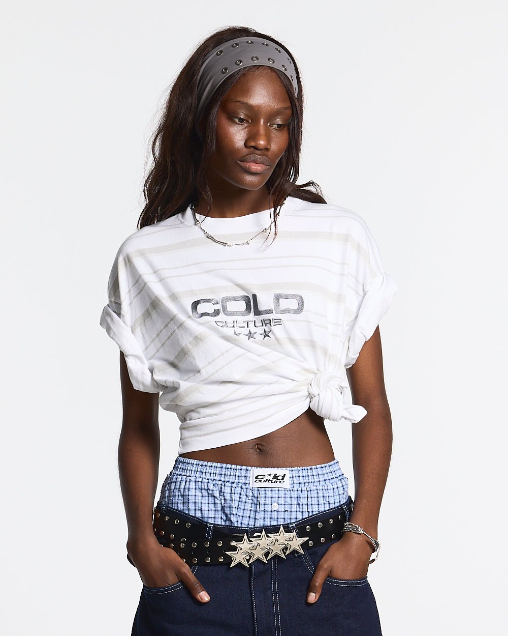 INTERNATIONAL STARS TEE BLACK STRIPPED - COLD CULTURE