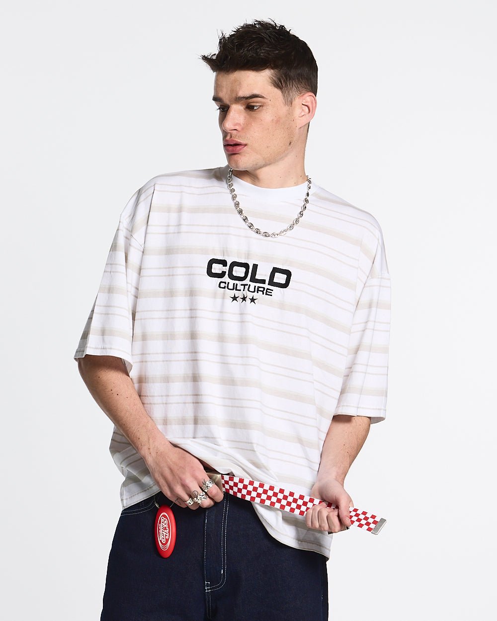 INTERNATIONAL STARS TEE BLACK STRIPPED - COLD CULTURE