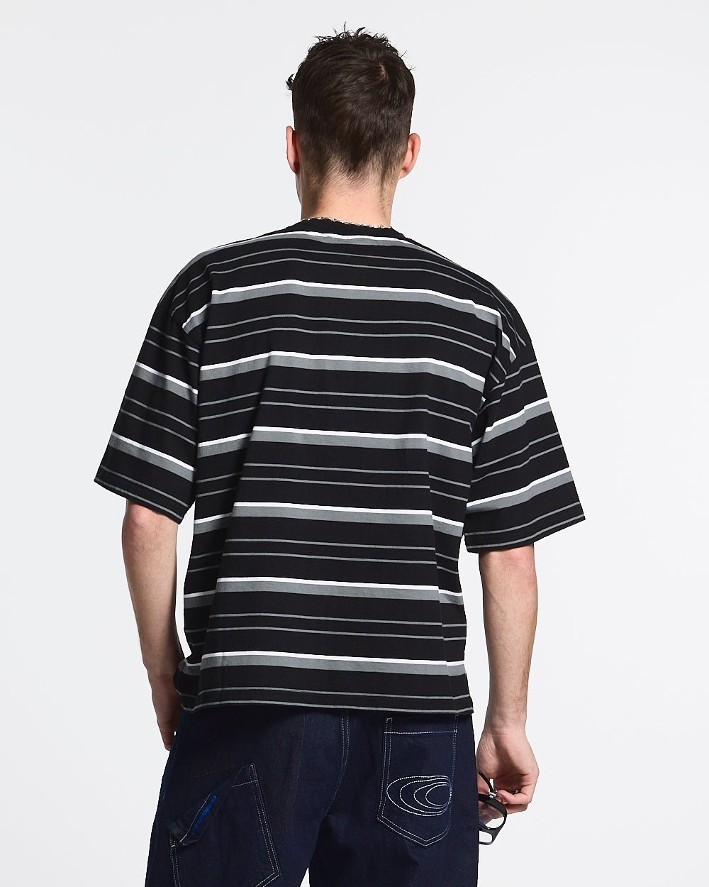 INTERNATIONAL STARS TEE GREY STRIPED - COLD CULTURE