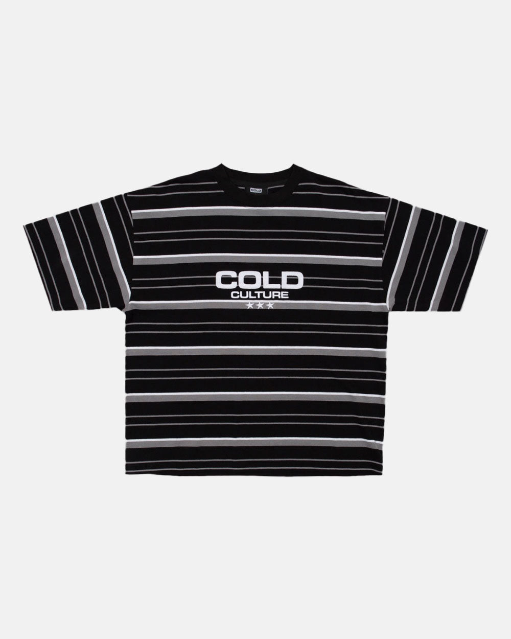 INTERNATIONAL STARS TEE GREY STRIPED - COLD CULTURE