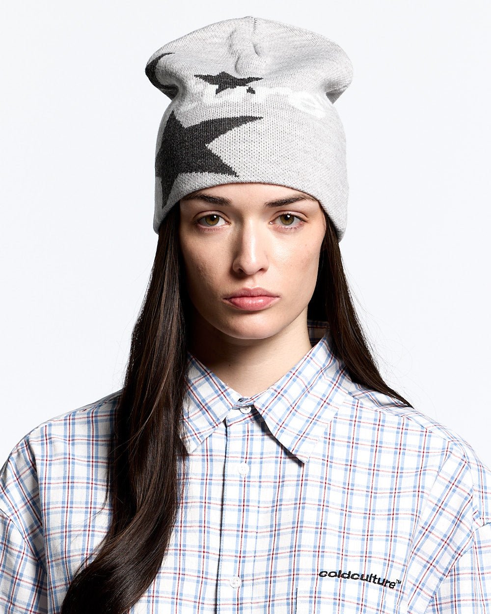 ITALIC STARS BEANIE ULTRA LIGHT GREY - COLD CULTURE