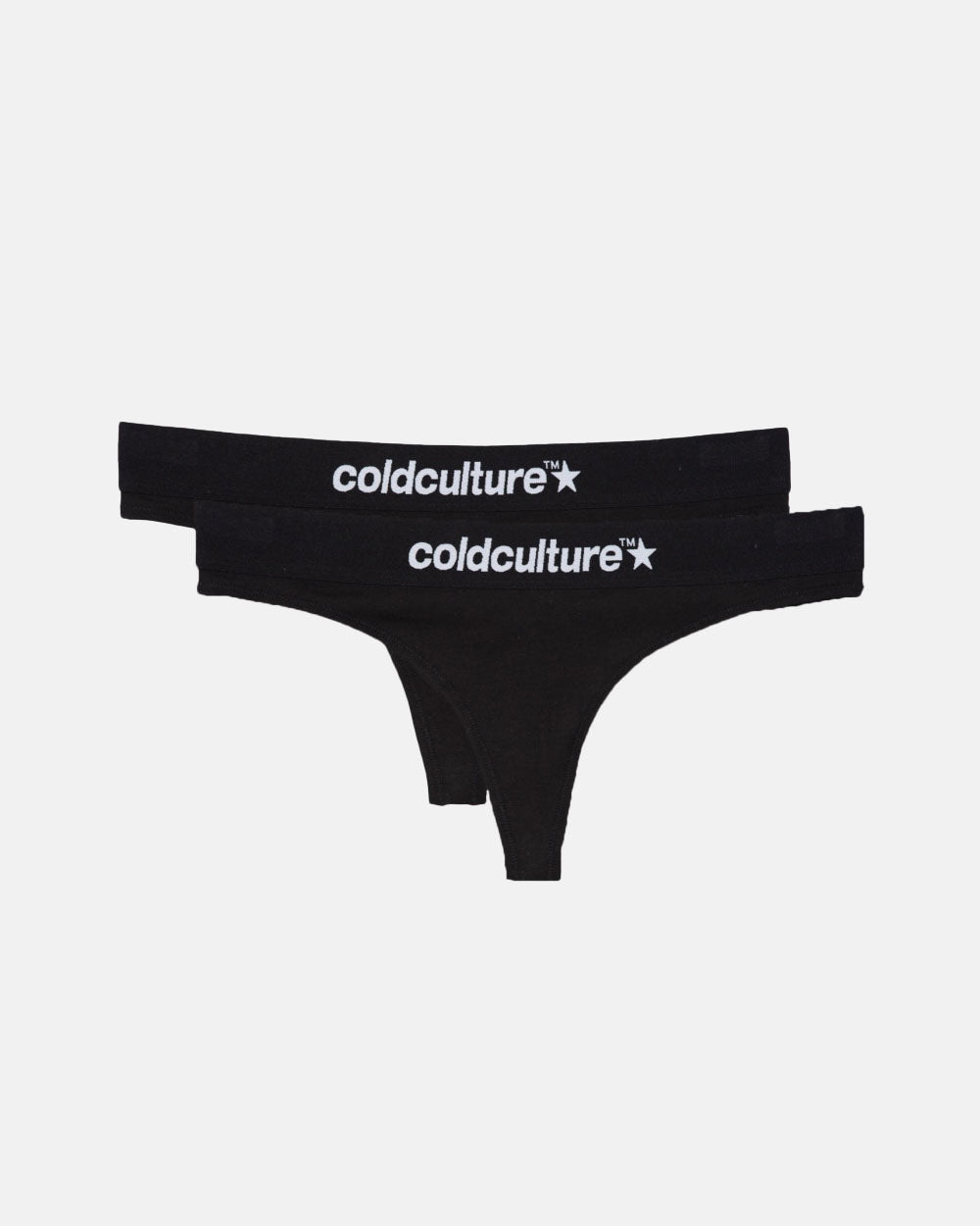 ITALIC THONG BLACK (2 PACK) - Cold Culture