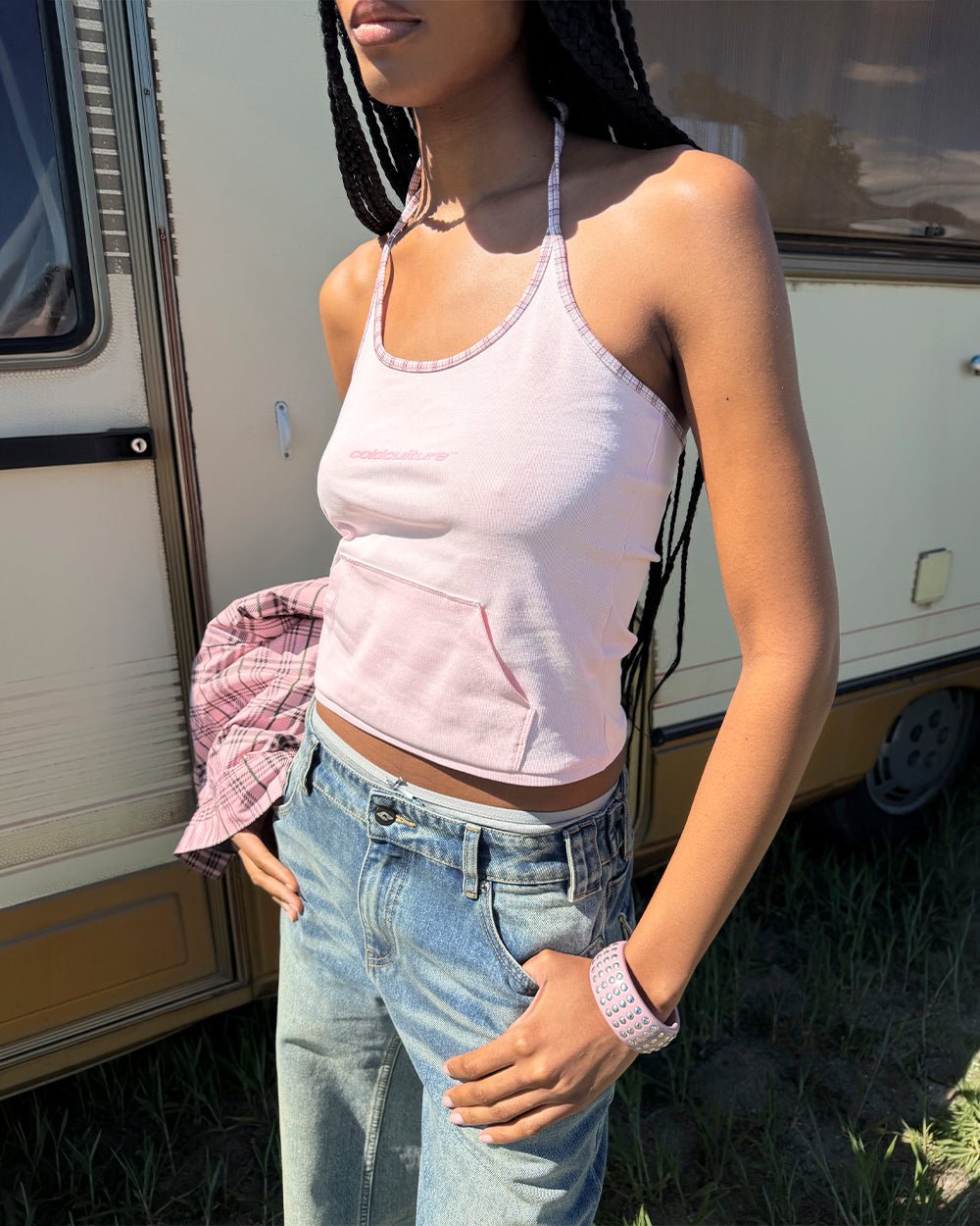 KANGAROO TANK TOP BABY PINK - Cold Culture