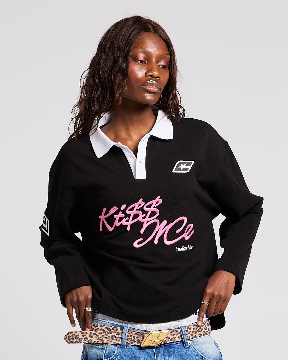 KISS ME POLO BLACK & PINK - Cold Culture