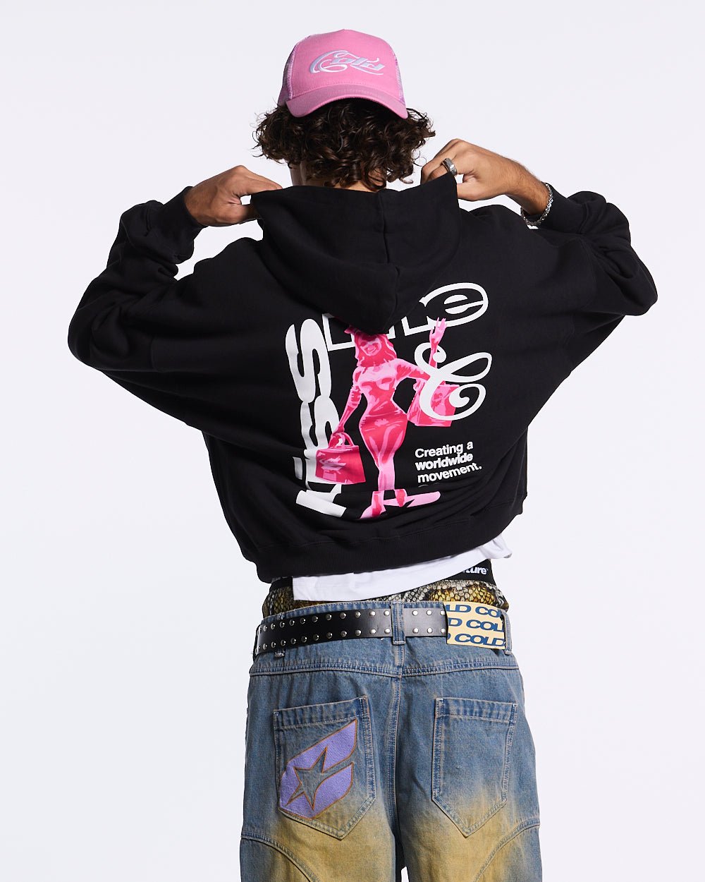 KISS THE BUNNY HOODIE BLACK - COLD CULTURE