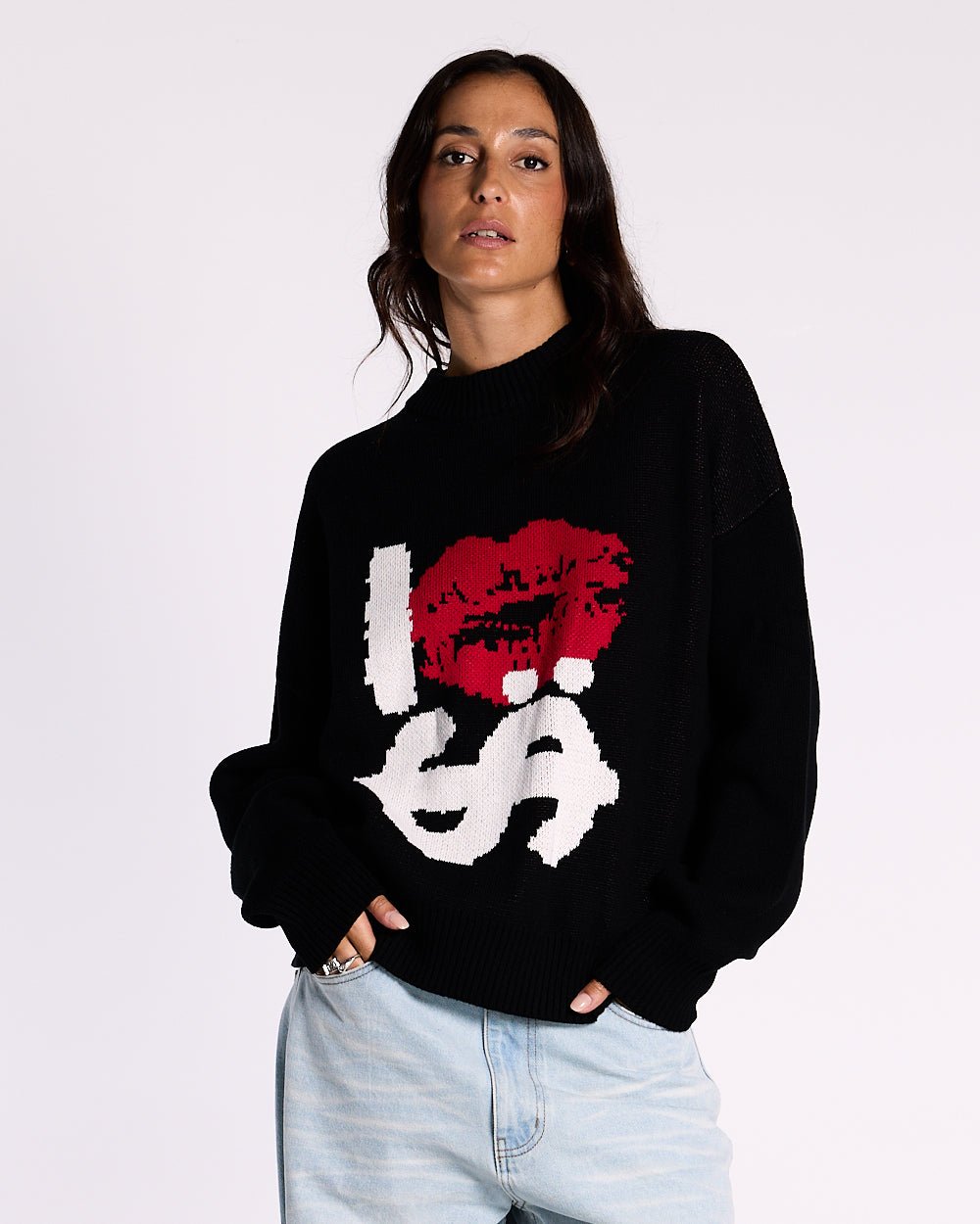 KISSES AND DOLLAR KNIT BLACK - COLD CULTURE