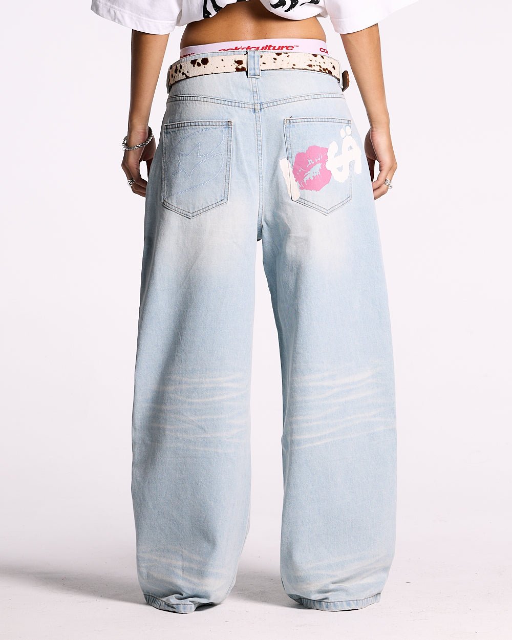 KISSES AND DOLLARS PANTS BLUE DENIM - COLD CULTURE