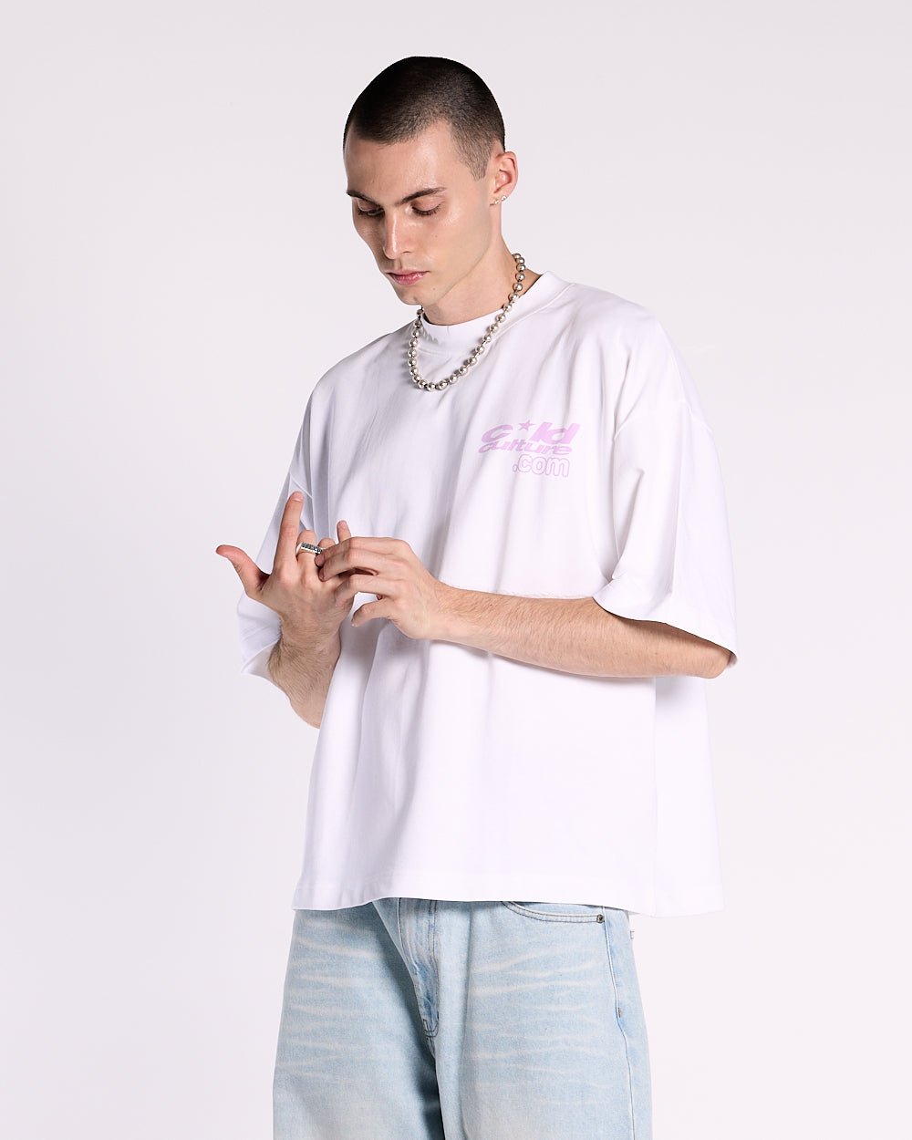 LACE UP TEE WHITE - COLD CULTURE