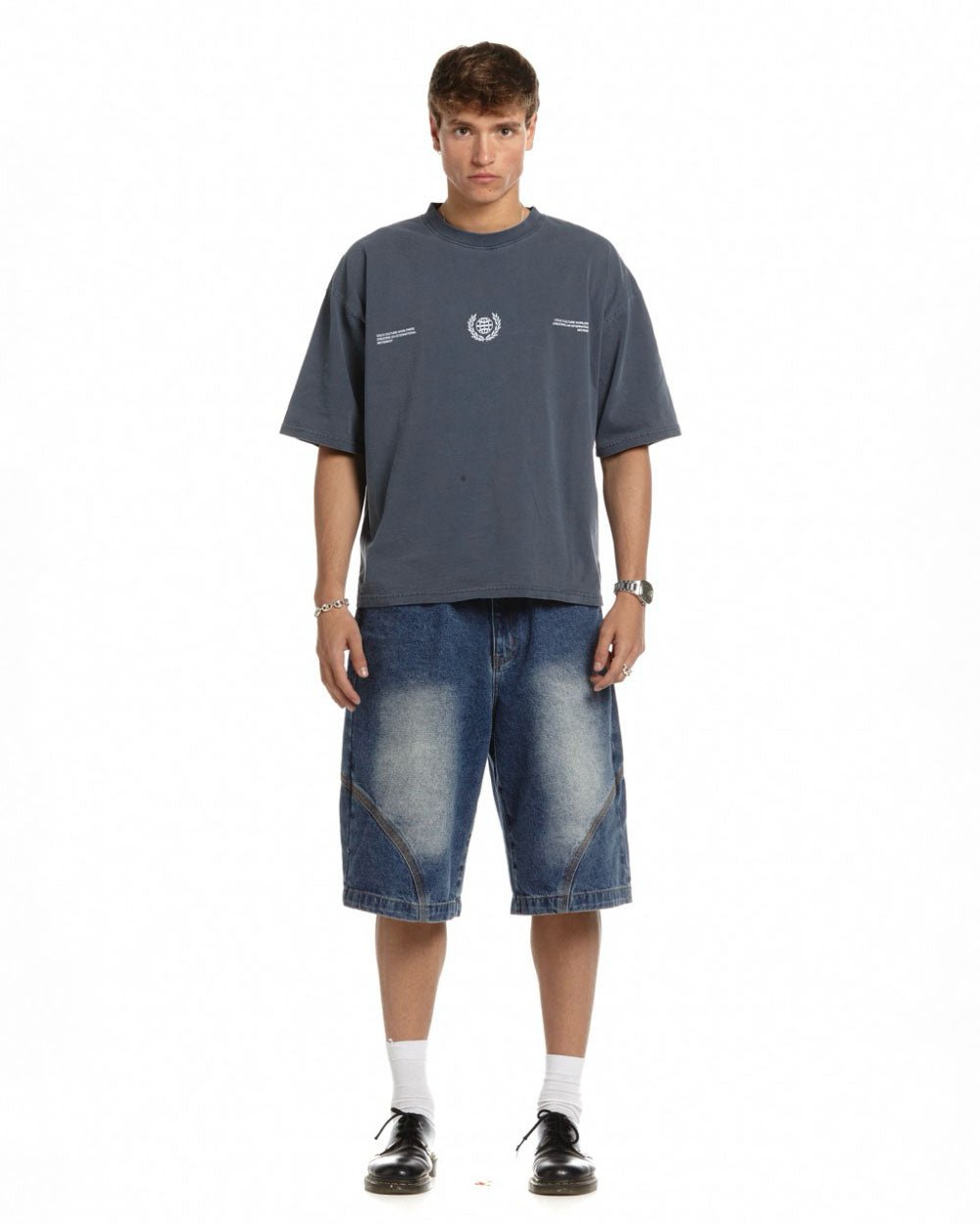 LAUREL WORLD TEE DARK BLUE - COLD CULTURE