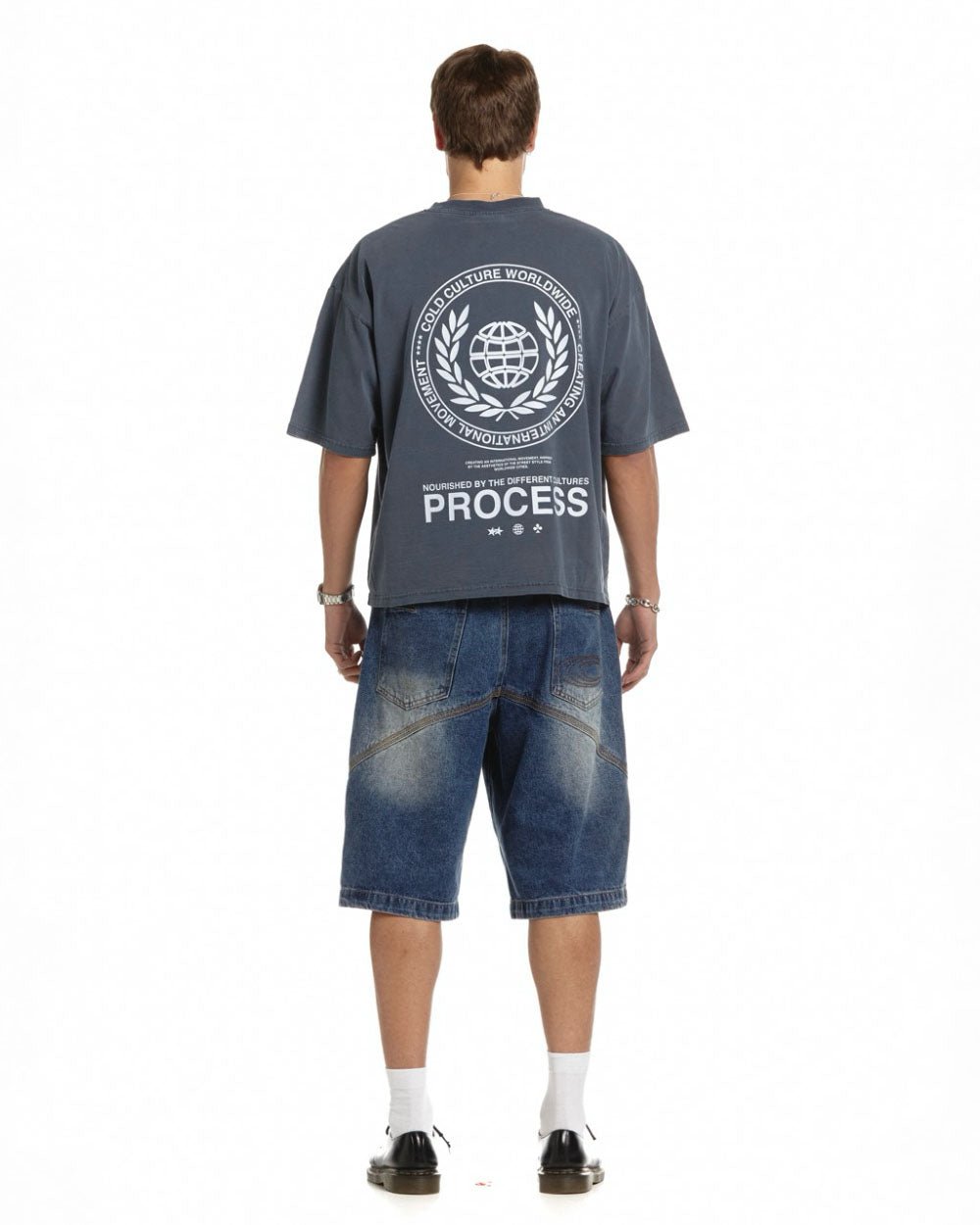 LAUREL WORLD TEE DARK BLUE - COLD CULTURE