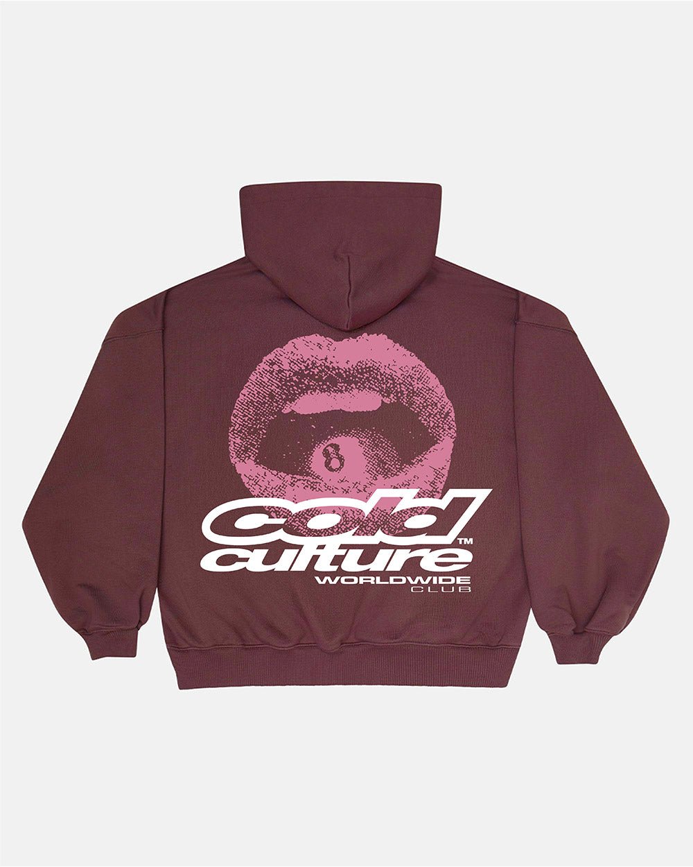 LIP COMBO HOODIE DARK BURGUNDY - COLD CULTURE