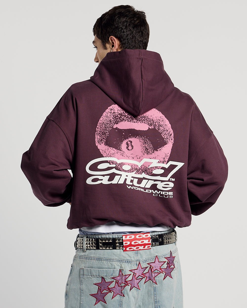 LIP COMBO HOODIE DARK BURGUNDY - Cold Culture
