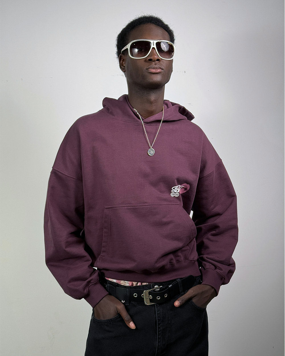 LIP COMBO HOODIE DARK BURGUNDY - Cold Culture