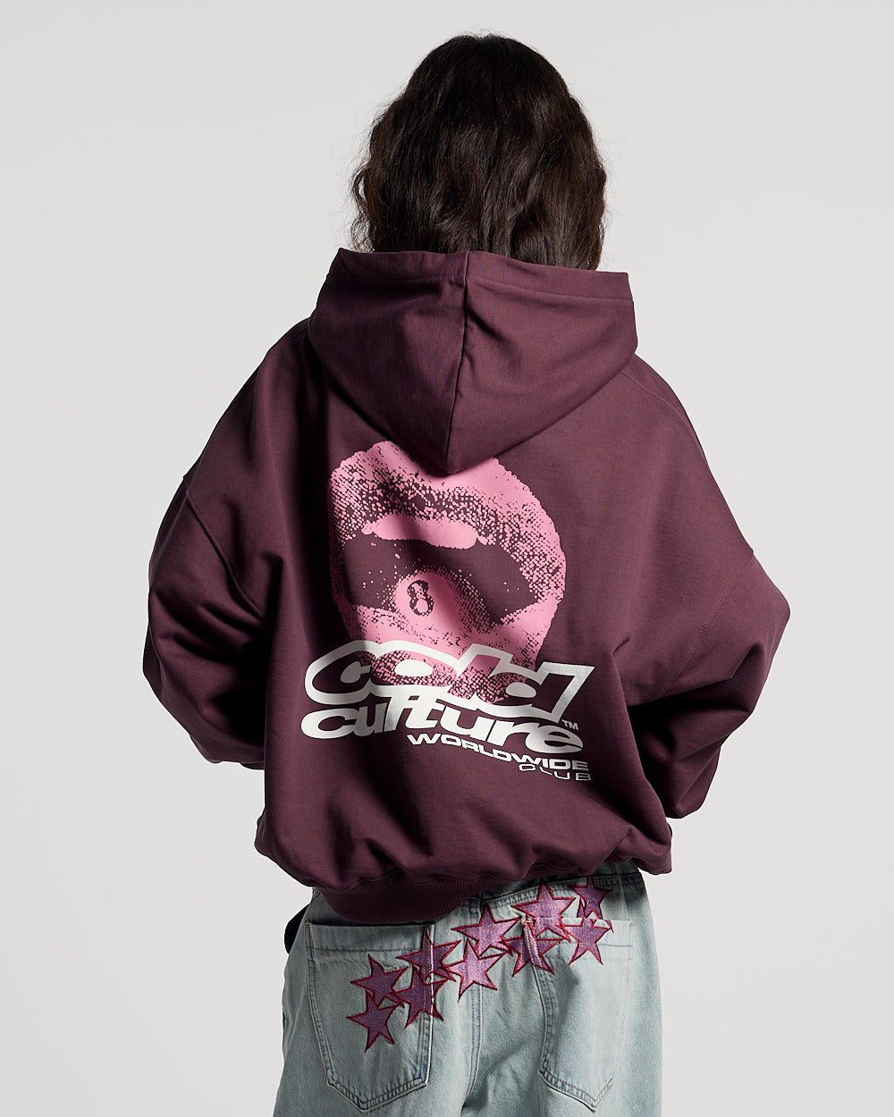 LIP COMBO HOODIE DARK BURGUNDY - Cold Culture