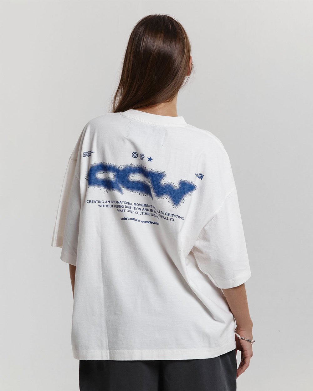 LIQUID HALFTONE TEE WHITE - COLD CULTURE