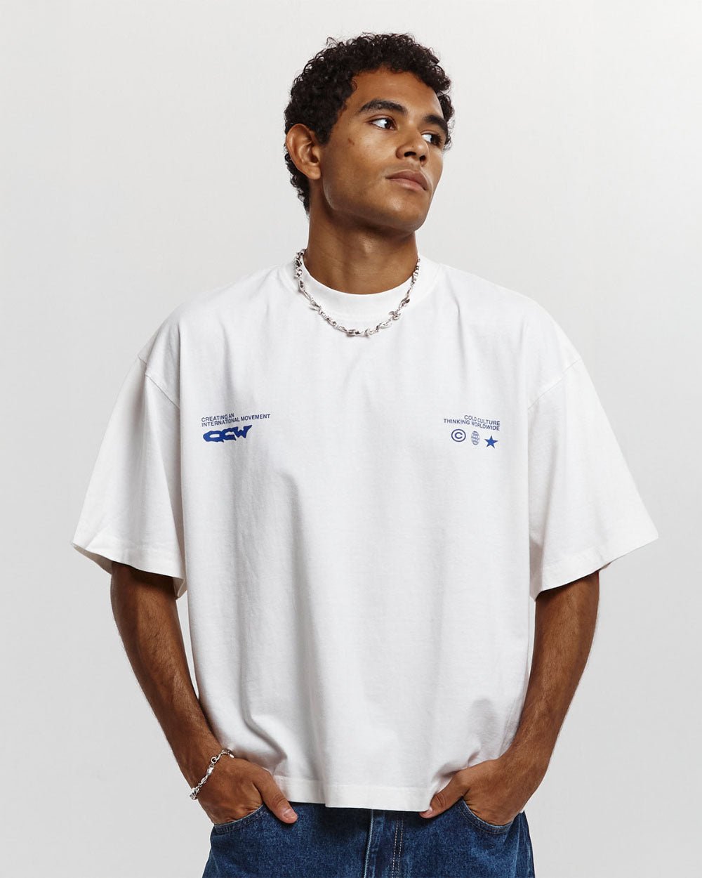 LIQUID HALFTONE TEE WHITE - COLD CULTURE