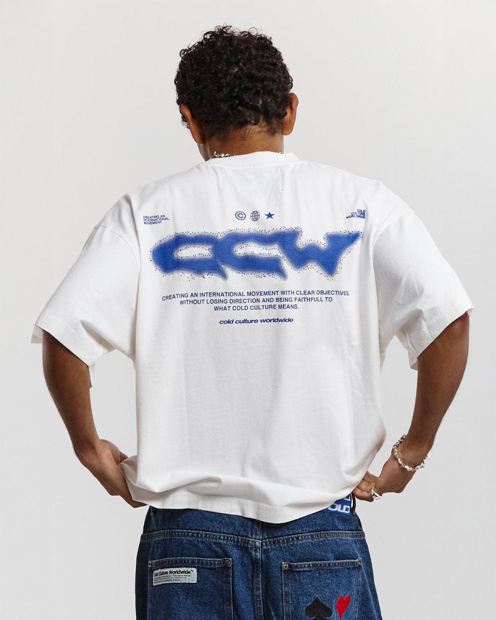 LIQUID HALFTONE TEE WHITE - COLD CULTURE