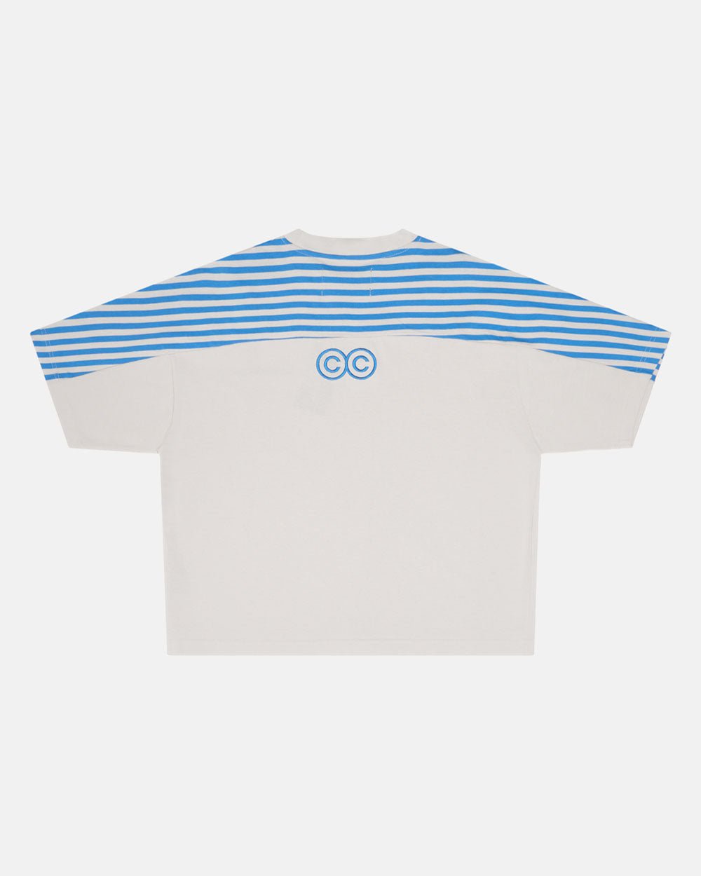 LOLLY HALF STRIPES TEE GREY AND BLUE - COLD CULTURE