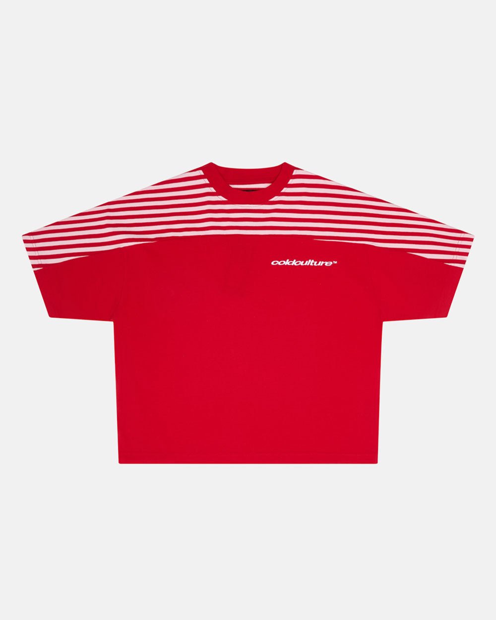 LOLLY HALF STRIPES TEE PINK AND RED - COLD CULTURE