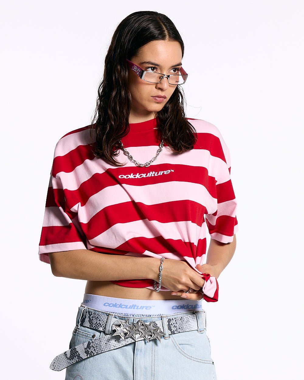 LOLLY ICE TEE PINK AND RED STRIPES - COLD CULTURE