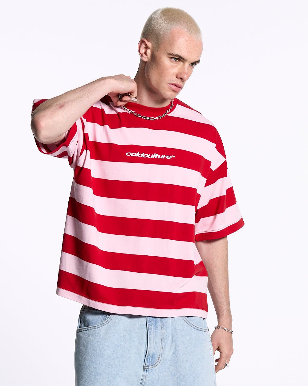 LOLLY ICE TEE PINK AND RED STRIPES - COLD CULTURE
