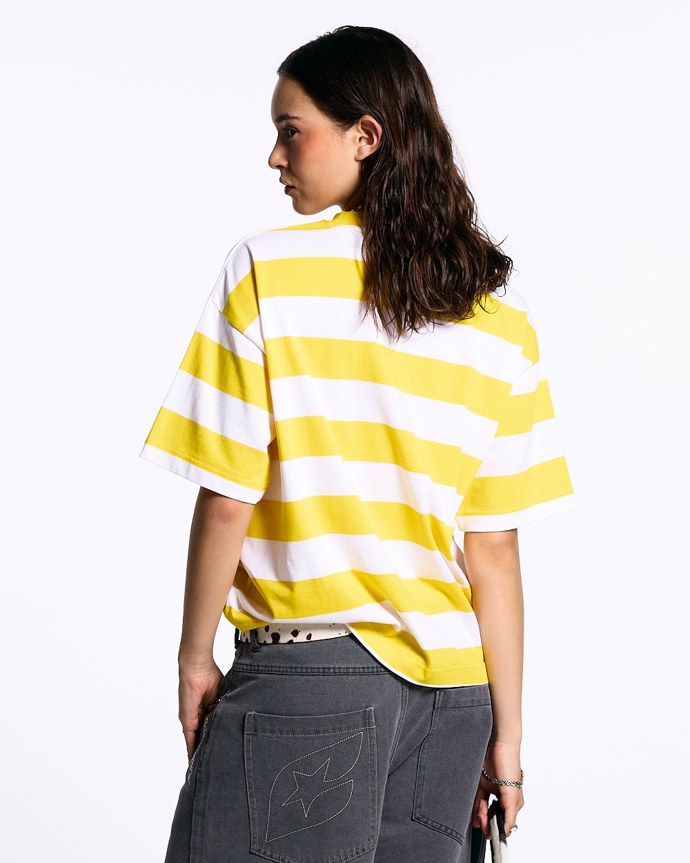LOLLY ICE TEE WHITE AND YELLOW STRIPES - COLD CULTURE