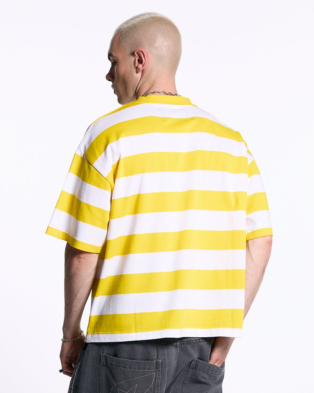 LOLLY ICE TEE WHITE AND YELLOW STRIPES - COLD CULTURE
