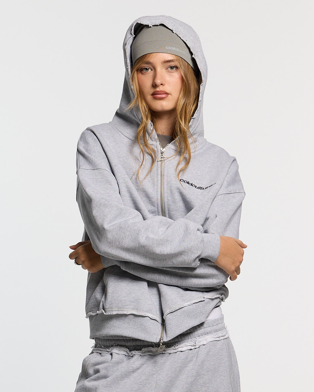 DAILY SET ZIP UP GREY MELANGE
