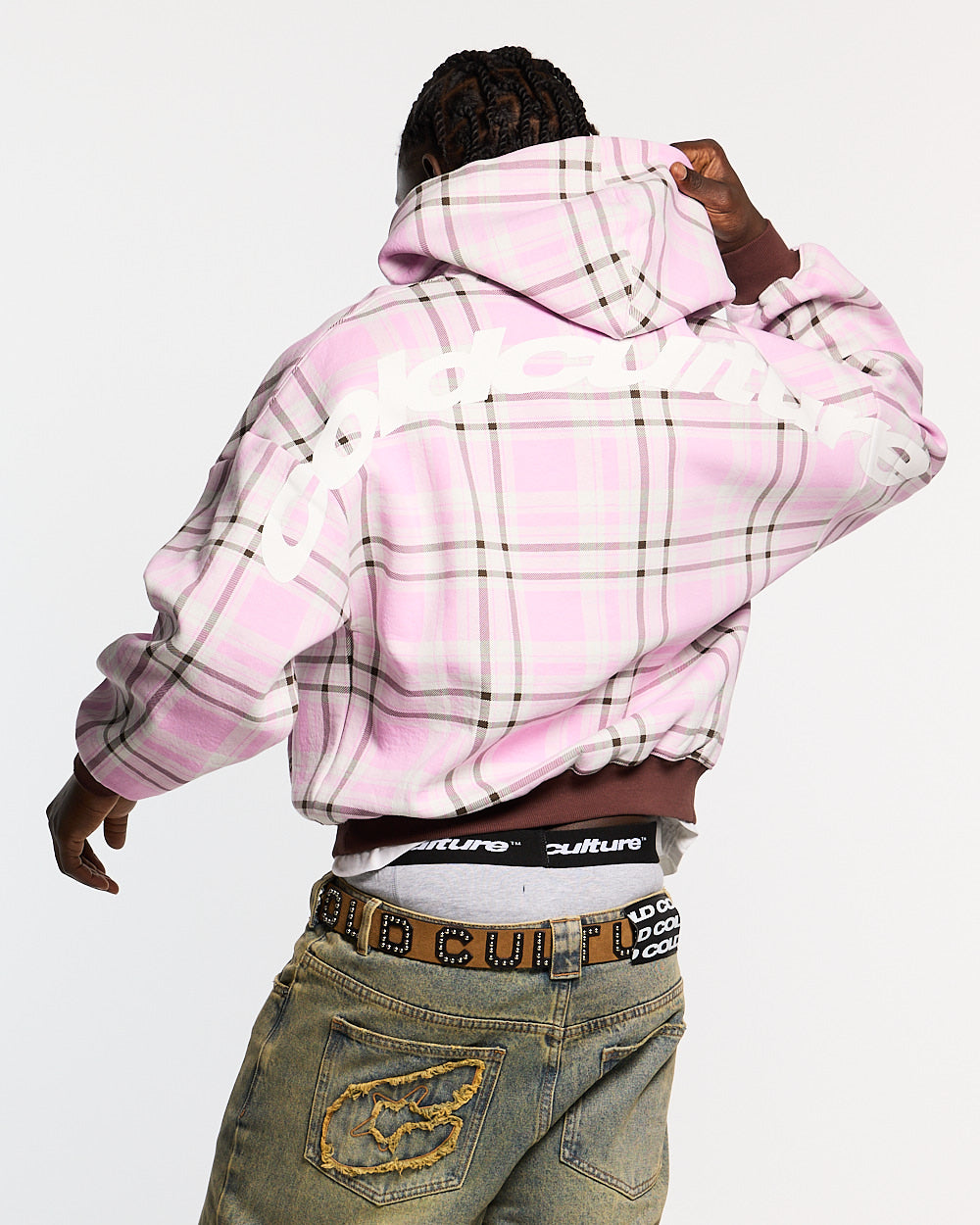 TWO FACES HOODIE BROWN & PINK