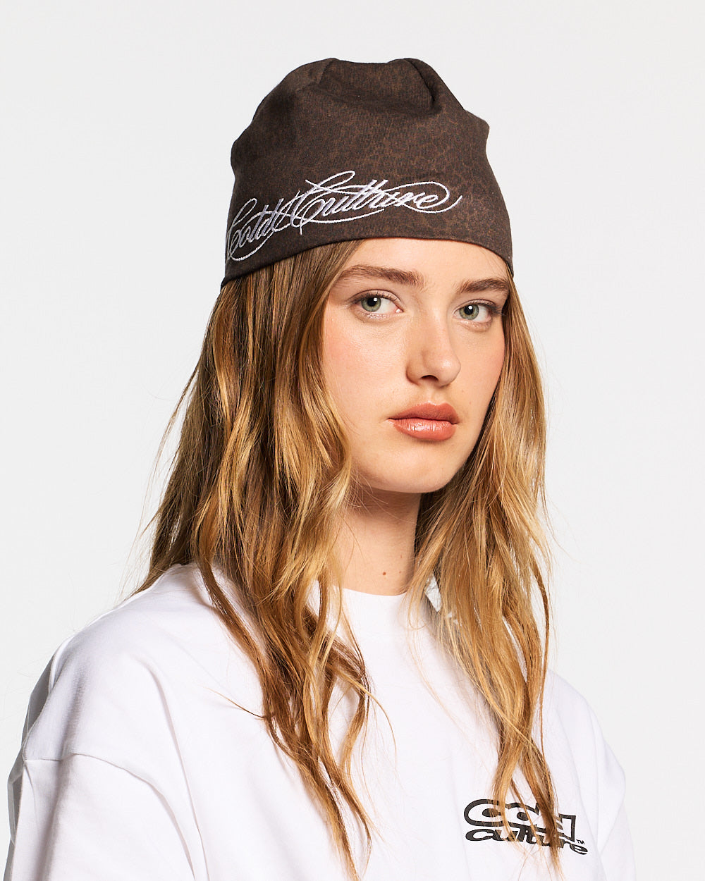 WILD SCRIPT BEANIE LEOPARD