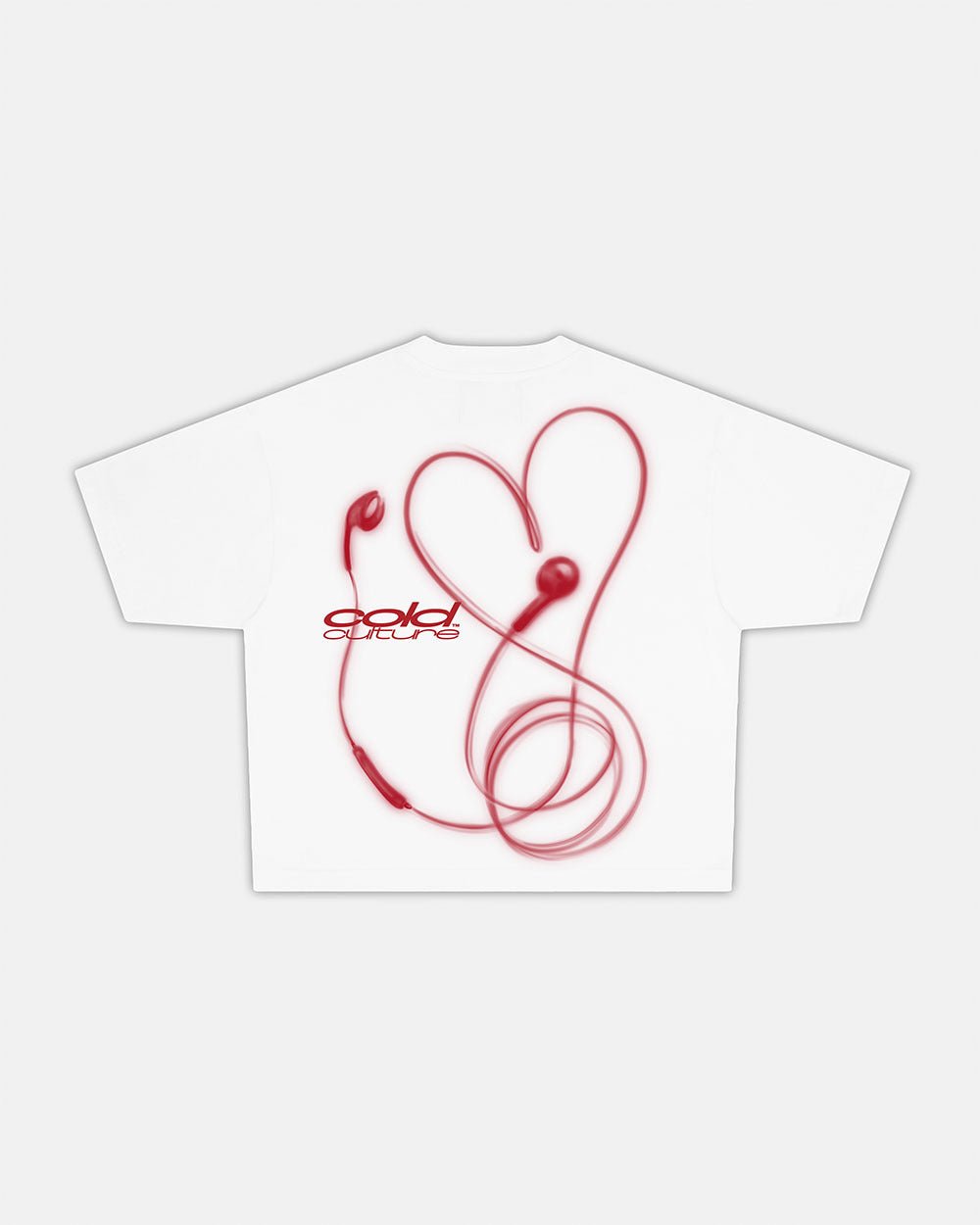 LOVEPODS TEE WHITE - white graphic print tee, back view - Cold Culture