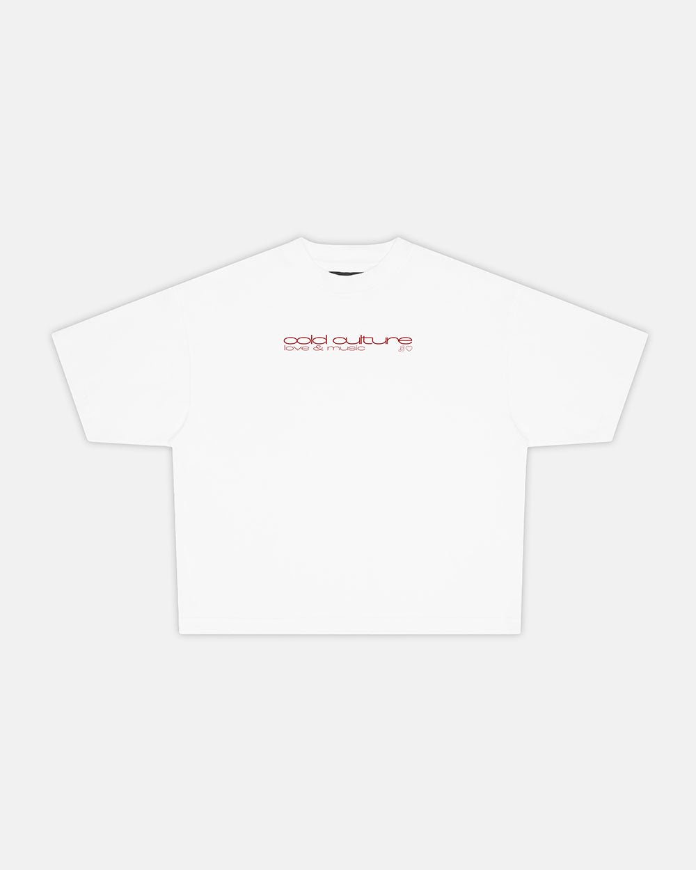 LOVEPODS TEE WHITE - white graphic print tee, front view - Cold Culture