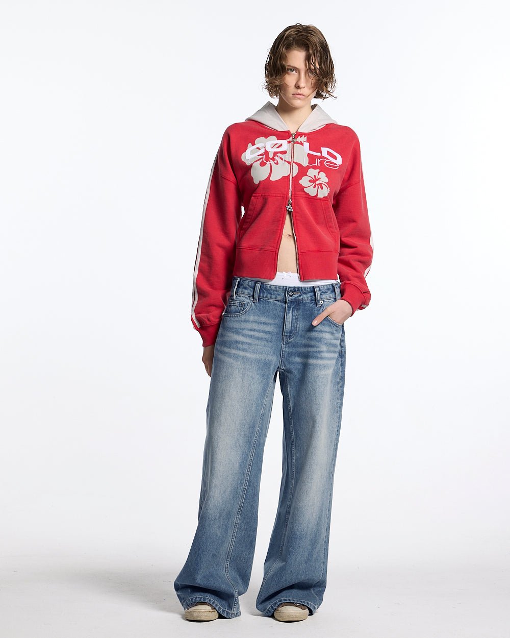 LUSH ZIP HOODIE RED - Cold Culture